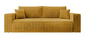 NADUVI Collection Galine 3-zitsbank met Slaapfunctie - Ribstof - Mosterdgeel