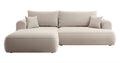 NADUVI Collection Philipa Hoekbank Links met Slaapfunctie - Velvet - Crème