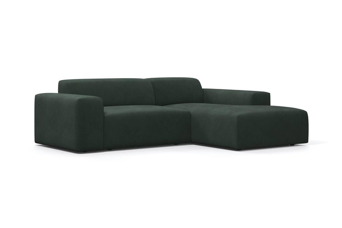 NADUVI Collection Nina Hoekbank Rechts - Velvet - Donkergroen
