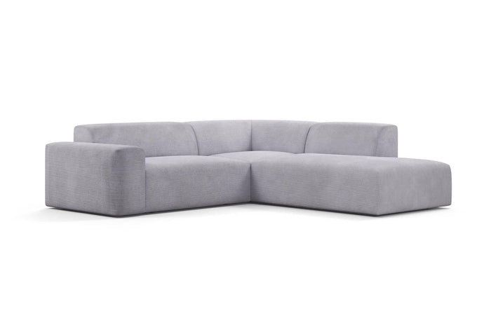 NADUVI Collection Nina Big Hoekbank Rechts - Ribstof - Lichtgrijs