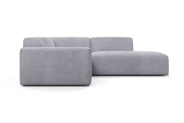NADUVI Collection Nina Big Hoekbank Rechts - Ribstof - Lichtgrijs