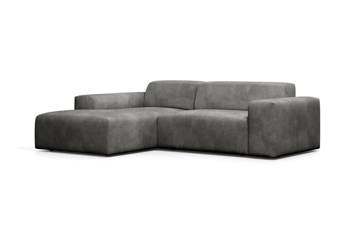 NADUVI Collection Nina Hoekbank Links - Velvet - Donkergrijs