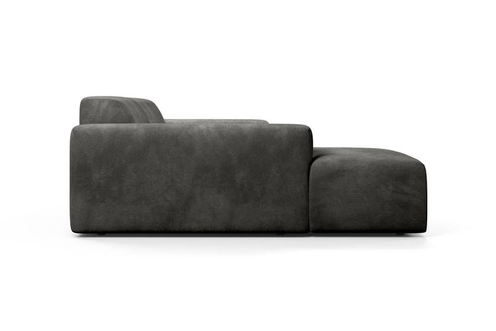 NADUVI Collection Nina Hoekbank Links - Velvet - Donkergrijs
