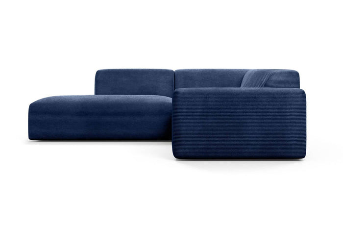 NADUVI Collection Nina Big Hoekbank Links - Ribstof - Donkerblauw