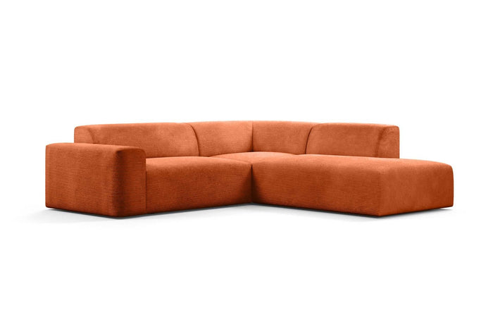 NADUVI Collection Nina Big Hoekbank Rechts - Ribstof - Terra Cotta