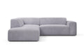 NADUVI Collection Nina Big Hoekbank Links - Ribstof - Lichtgrijs