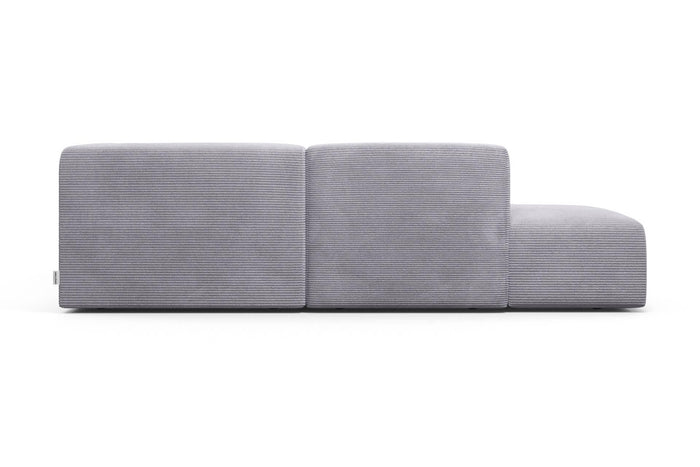 NADUVI Collection Nina Big Hoekbank Links - Ribstof - Lichtgrijs