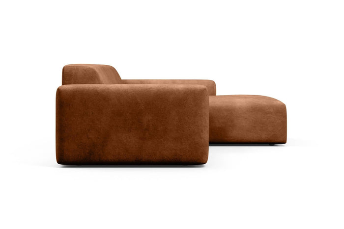 NADUVI Collection Nina Hoekbank Rechts - Velvet - Karamel bruin