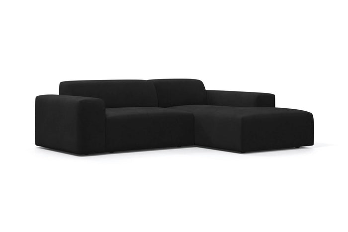 NADUVI Collection Nina Hoekbank Rechts - Velvet - Zwart