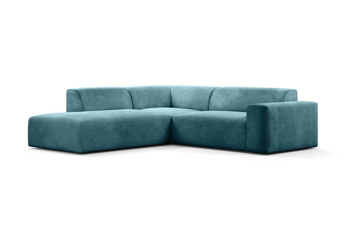 NADUVI Collection Nina Big Hoekbank Links - Ribstof - Turquoise