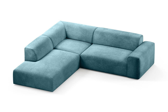 NADUVI Collection Nina Big Hoekbank Links - Ribstof - Turquoise