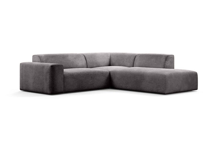 NADUVI Collection Nina Big Hoekbank Rechts - Ribstof - Grijs