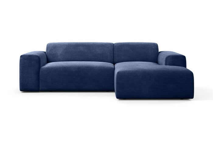 NADUVI Collection Nina Hoekbank Rechts - Ribstof - Donkerblauw