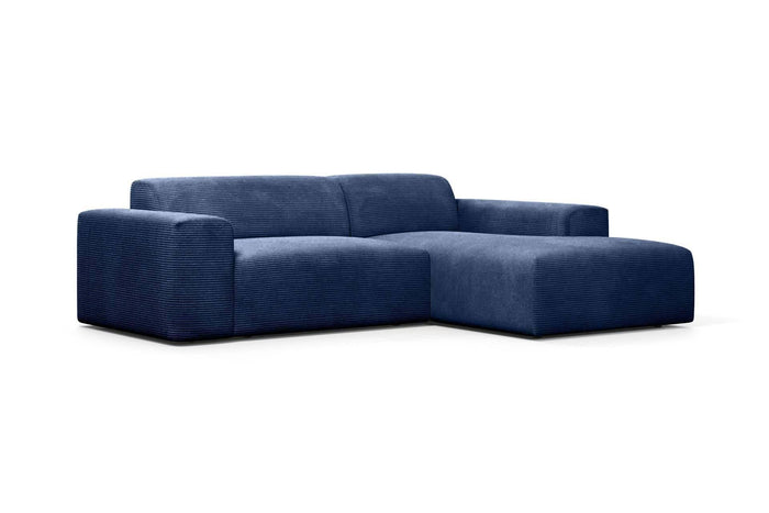 NADUVI Collection Nina Hoekbank Rechts - Ribstof - Donkerblauw
