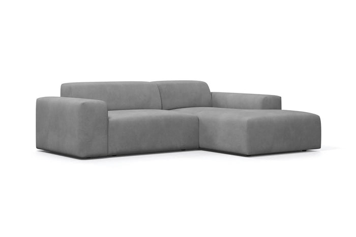 NADUVI Collection Nina Hoekbank Rechts - Velvet - Lichtgrijs