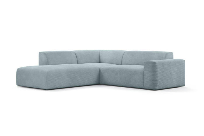 NADUVI Collection Nina Big Hoekbank Links - Ribstof - Grijsblauw