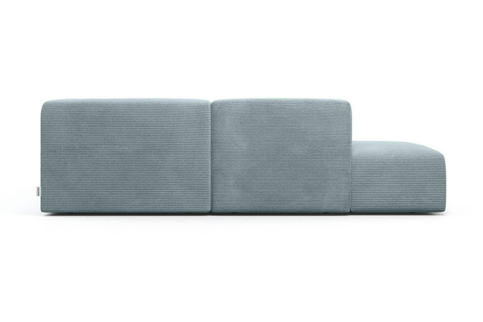 NADUVI Collection Nina Big Hoekbank Links - Ribstof - Grijsblauw