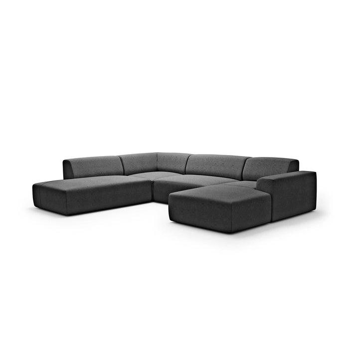 NADUVI Collection Nina U-bank Links - Ribstof - Donkerbruin
