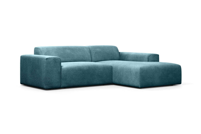 NADUVI Collection Nina Hoekbank Rechts - Ribstof - Turquoise