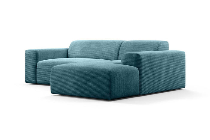 NADUVI Collection Nina Hoekbank Rechts - Ribstof - Turquoise