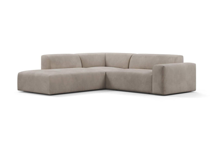 NADUVI Collection Nina Big Hoekbank Links - Velvet - Taupe
