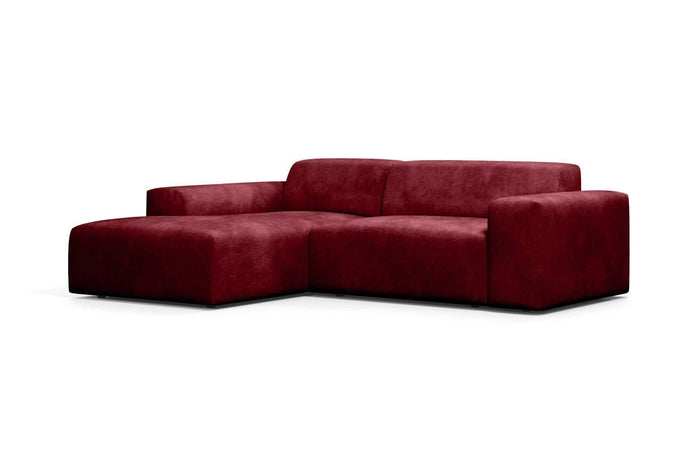 NADUVI Collection Nina Hoekbank Links - Velvet - Bordeauxrood