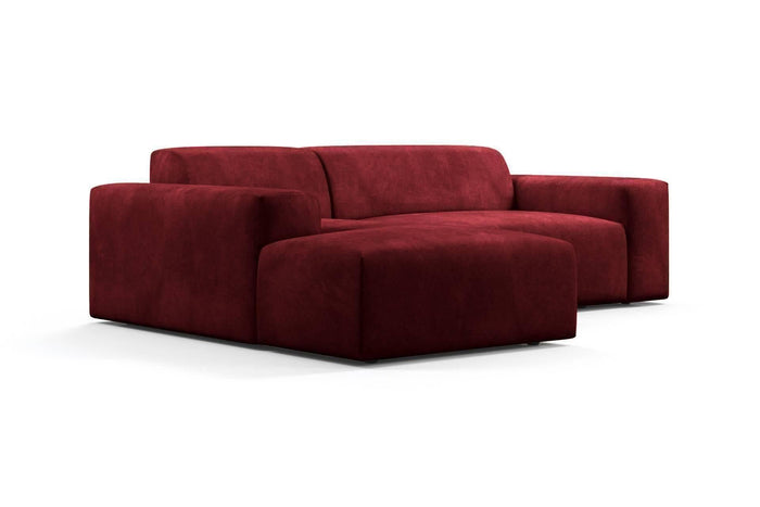 NADUVI Collection Nina Hoekbank Links - Velvet - Bordeauxrood