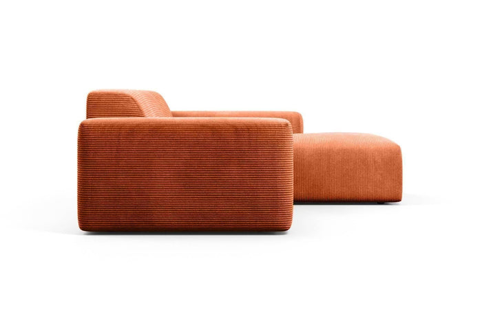 NADUVI Collection Nina Hoekbank Rechts - Ribstof - Terra Cotta