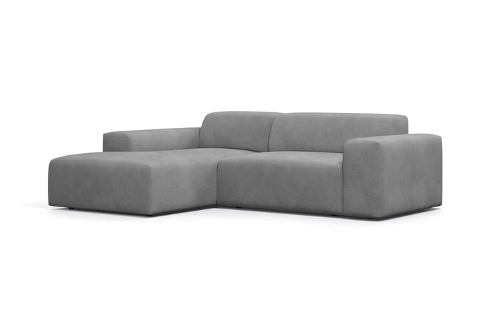 NADUVI Collection Nina Hoekbank Links - Velvet - Lichtgrijs