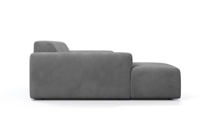 NADUVI Collection Nina Hoekbank Links - Velvet - Lichtgrijs