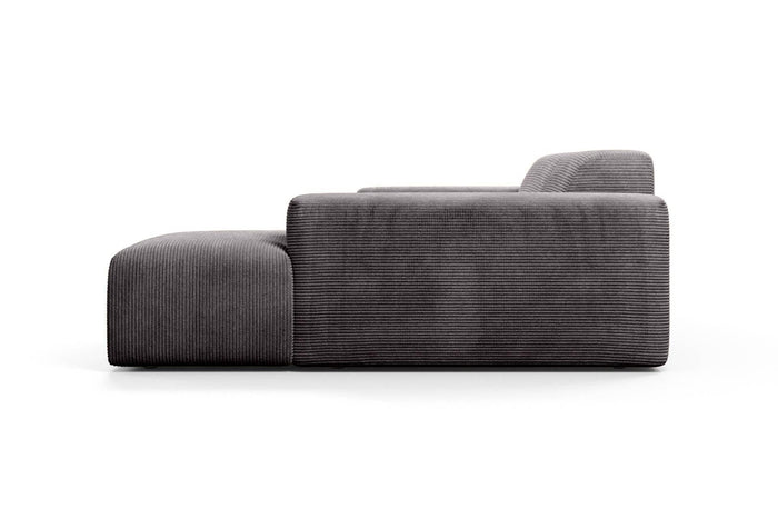 NADUVI Collection Nina Hoekbank Rechts - Ribstof - Donkergrijs