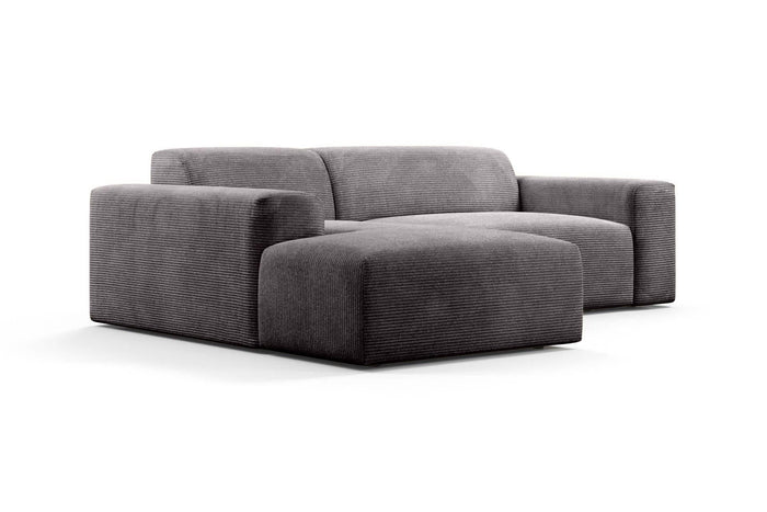 NADUVI Collection Nina Hoekbank Links - Ribstof - Donkergrijs