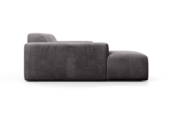 NADUVI Collection Nina Hoekbank Links - Ribstof - Donkergrijs