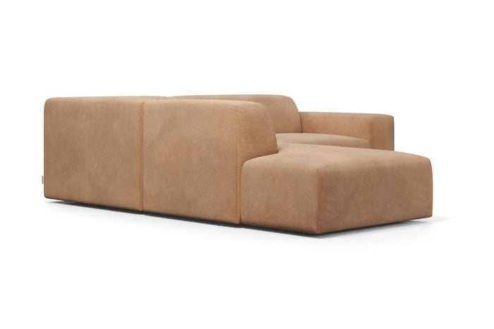 NADUVI Collection Nina Big Hoekbank Links - Velvet - Camel bruin