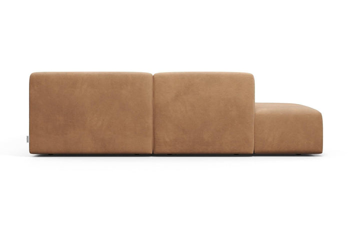NADUVI Collection Nina Big Hoekbank Links - Velvet - Camel bruin