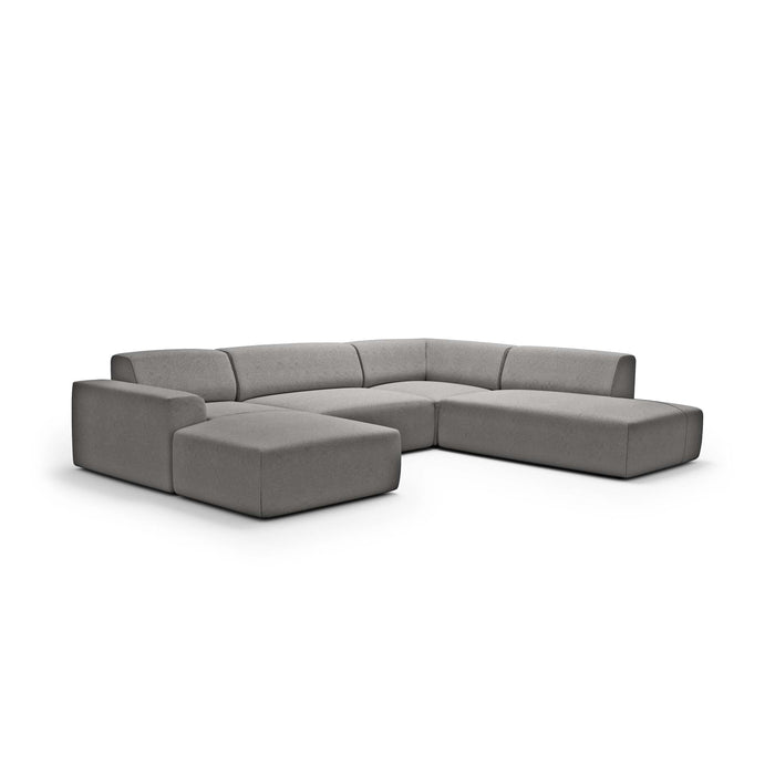 NADUVI Collection Nina U-bank Rechts - Ribstof - Antraciet