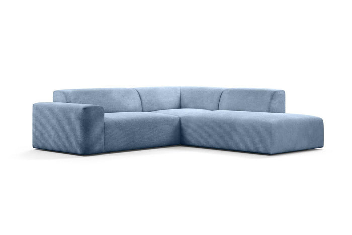 NADUVI Collection Nina Big Hoekbank Rechts - Ribstof - Lichtblauw