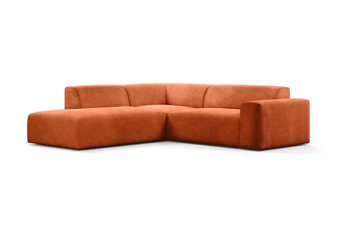 NADUVI Collection Nina Big Hoekbank Links - Ribstof - Terra Cotta
