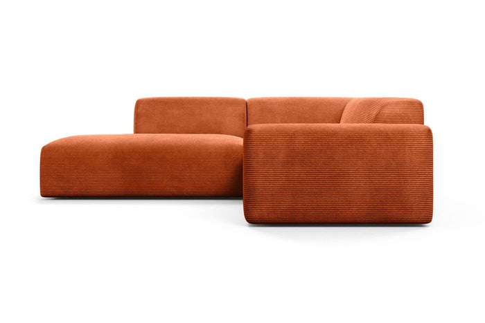 NADUVI Collection Nina Big Hoekbank Links - Ribstof - Terra Cotta