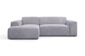 NADUVI Collection Nina Hoekbank Links - Ribstof - Lichtgrijs
