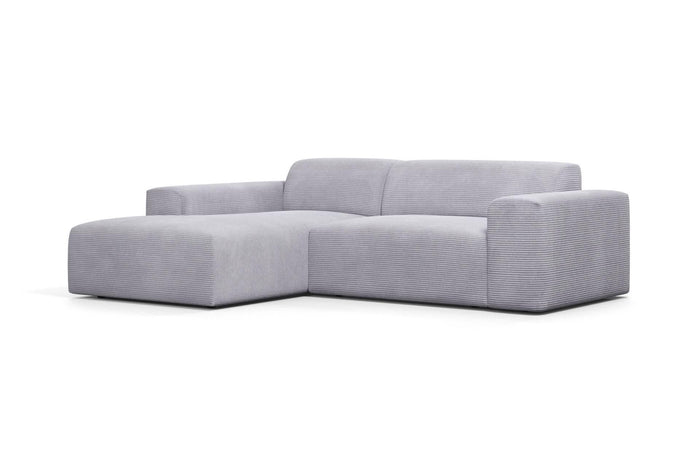 NADUVI Collection Nina Hoekbank Links - Ribstof - Lichtgrijs
