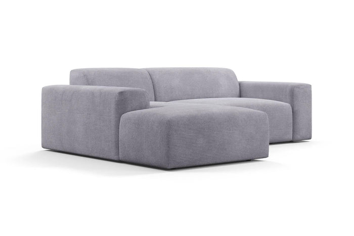 NADUVI Collection Nina Hoekbank Links - Ribstof - Lichtgrijs