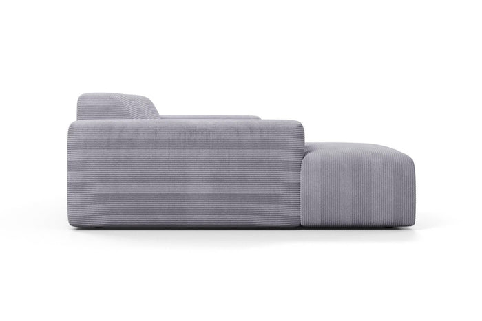 NADUVI Collection Nina Hoekbank Links - Ribstof - Lichtgrijs