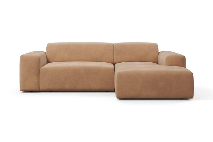 NADUVI Collection Nina Hoekbank Rechts - Velvet - Camel bruin