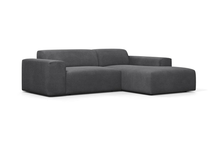NADUVI Collection Nina Hoekbank Rechts - Ribstof - Antraciet