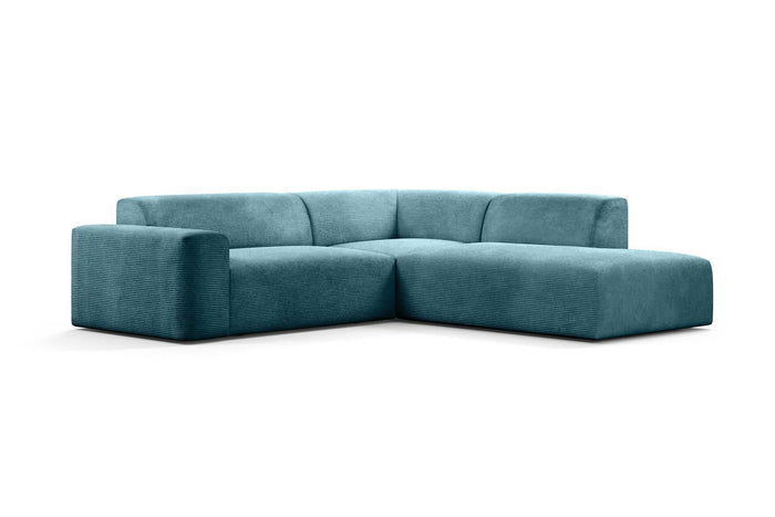 NADUVI Collection Nina Big Hoekbank Rechts - Ribstof - Turquoise