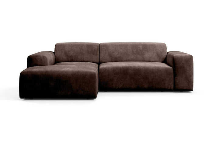 NADUVI Collection Nina Hoekbank Links - Velvet - Donkerbruin