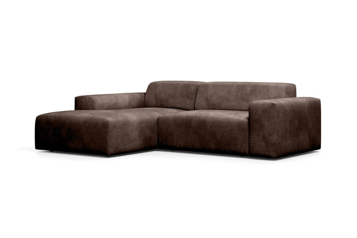 NADUVI Collection Nina Hoekbank Links - Velvet - Donkerbruin
