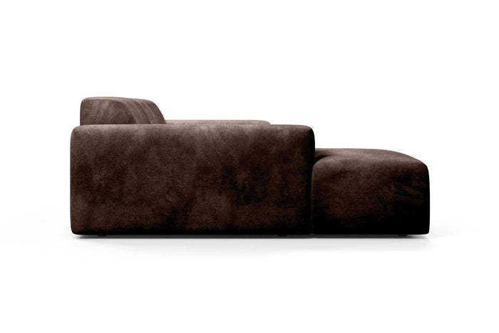 NADUVI Collection Nina Hoekbank Links - Velvet - Donkerbruin