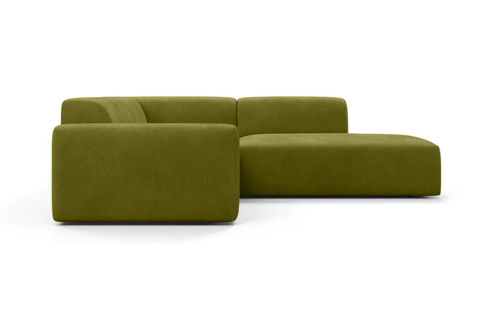 NADUVI Collection Nina Big Hoekbank Rechts - Velvet - Olijfgroen